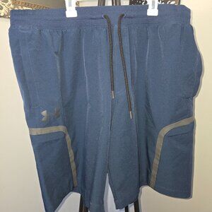 2x Under Armour Blue Shorts w/ Side Zipper Pockets